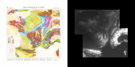 Base de la cartographie vintage 3D : un carte vintage, et un fichier d'élévation (soit un DEM soit un MNT) Base de la cartographie vintage 3D : un carte vintage, et un fichier d'élévation (soit un DEM soit un MNT)