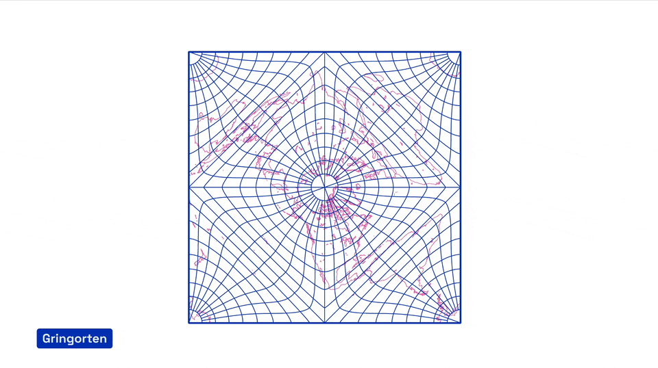 gif animé mettant en avant diverses projections cartographiques : bonne, rhombic, Van der Grinten IV, gringorten, Behrmann, Breusing Geometric, Apian Globular I, Bromley-Mollweide gif animé mettant en avant diverses projections cartographiques : bonne, rhombic, Van der Grinten IV, gringorten, Behrmann, Breusing Geometric, Apian Globular I, Bromley-Mollweide