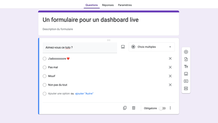 Création d'un google forms qui va servir de base pour la réalisation de notre dashboard interractif lowtech Création d'un google forms qui va servir de base pour la réalisation de notre dashboard interractif lowtech