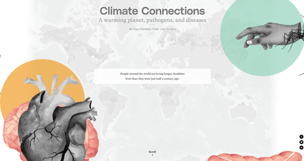 Changement climatique, événements extrêmes et maladies : tout est lié, un dossier signé Grist et Associated Press avec dataviz, illustrations et enquêtes. Changement climatique, événements extrêmes et maladies : tout est lié, un dossier signé Grist et Associated Press avec dataviz, illustrations et enquêtes.